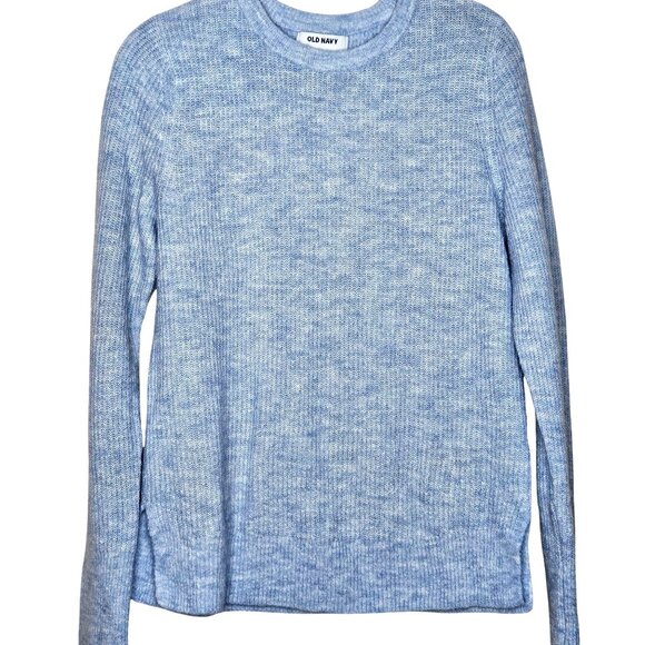 NWT Old Navy Womens Light Blue Sweater S Ribbed Knit Long Sleeve Crewneck Soft A - Picture 1 of 12